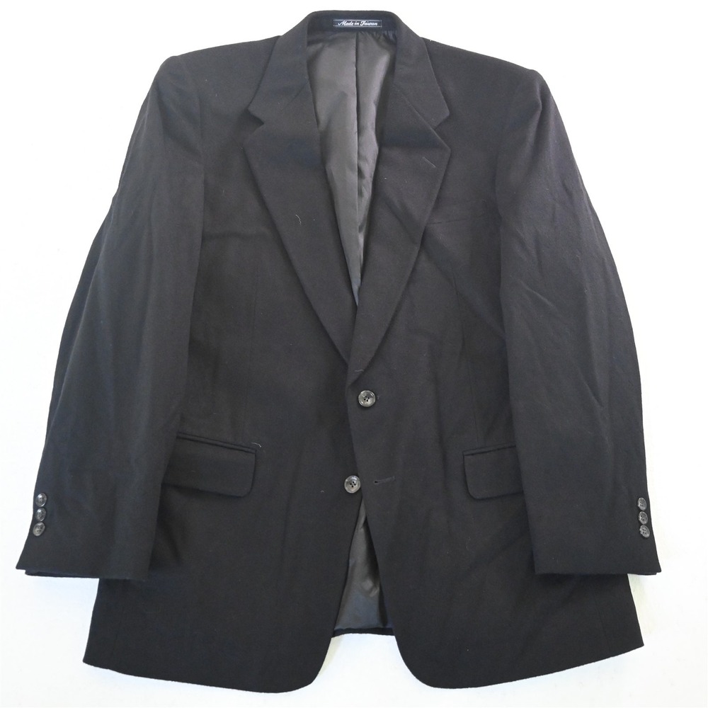 Joseph & Feiss 43L 44L Black Cashmere Wool Flannel Mens Blazer Jacket Sport Coat